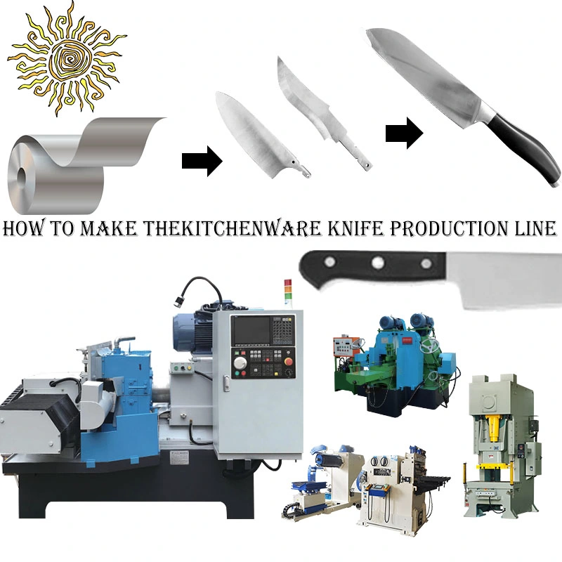 Processing Line Metal Surface Grinding Machines Chaakoo Masheen Stainless Steel Kitchen Knife Making Machinery Production Line