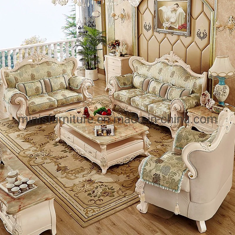 (M-CSF60) Luxury European Royal Home Furniture Living Room Lounge Golden Sofa