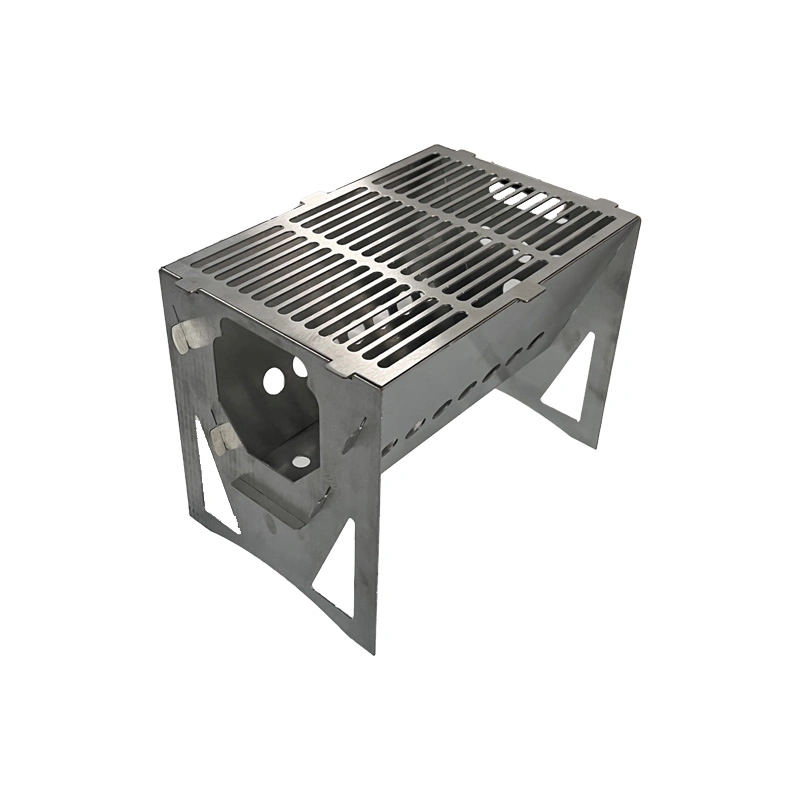 Pequeño grill de acero inoxidable portátil para barbacoa interior y exterior