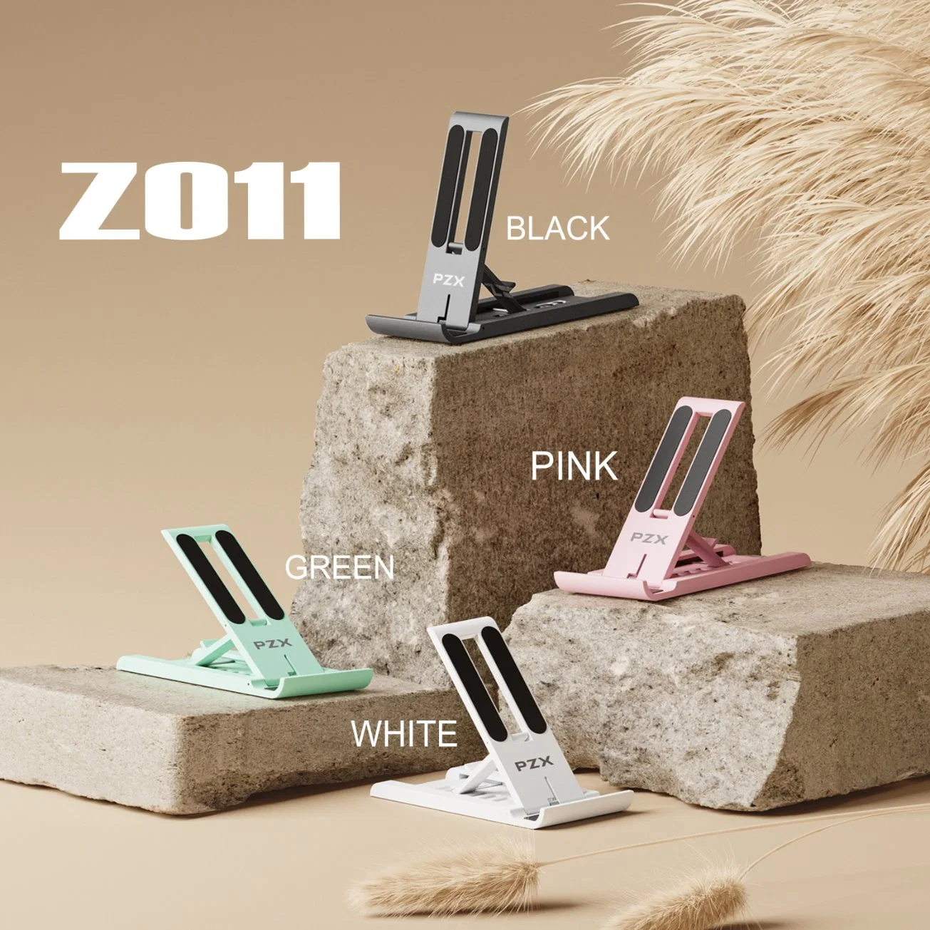 Pzx Z011 Plastic Universal Foldable Desk Cell Phone Holder