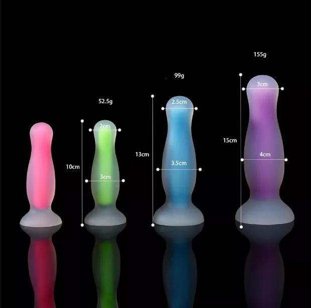 New Luminous Anal Plug Glow in Dark Colorful Butt Plug Anus Dilator Adult Prostate Massager Sex Toys for Men Women Gay Couples