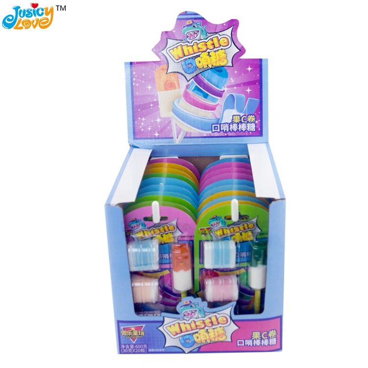 Interesting Whistle Lollipop Fruit Flavor Roll Soft Gummy Candy Mix 2 Types Music Toy Candy