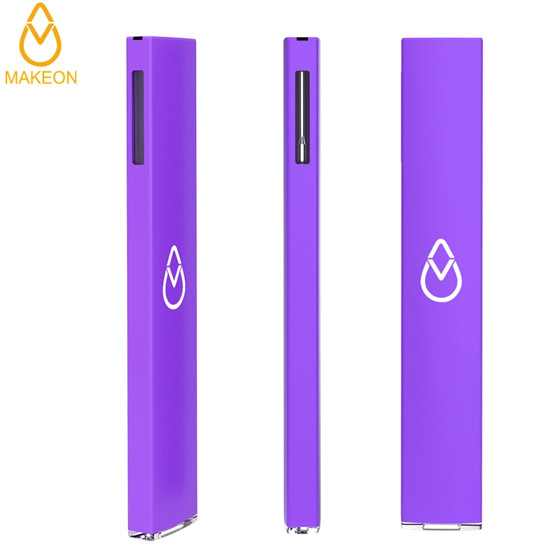 Vaporizador VAPE desechable Makeon D8 Bar cartucho de vidrio vacío Pen 0,5ml Atomizer Flat Logo personalizado Embalaje Iluminación inferior recargable 350mAh batería