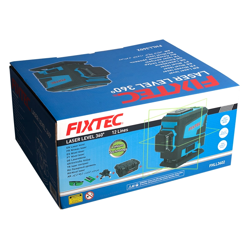 Fixtec Green Beam Laser Level Horizontal Vertical with Horizontal and Vertical Lines Rechargeable Lithium Battery