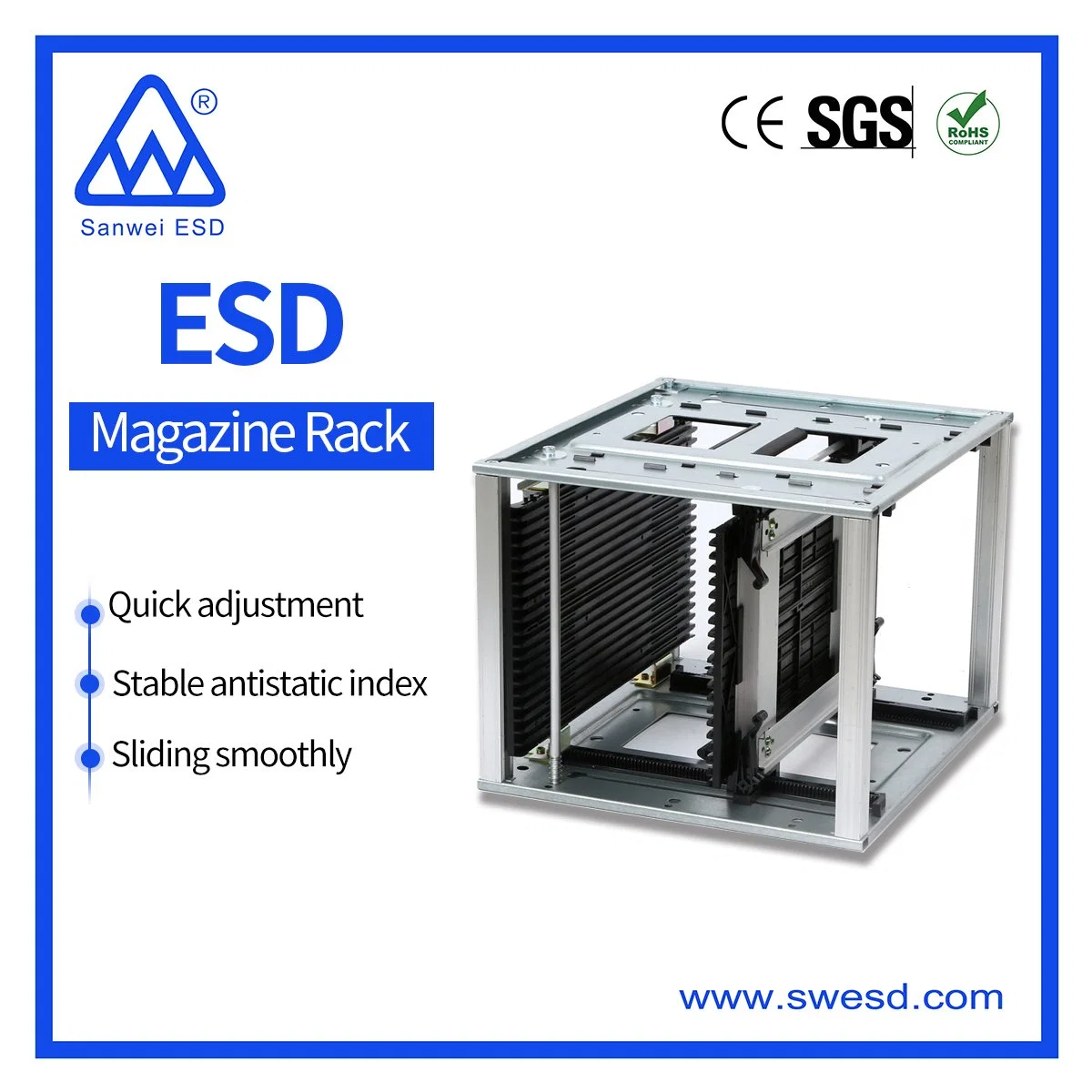 La calidad de la revista ESD SMT de PCB/Rack Rack de almacenamiento para la venta