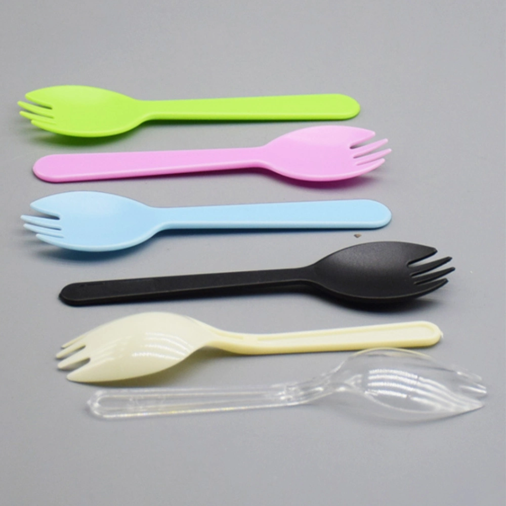 Custom Color Disposable Plastic Cutlery PP Cake 110mm Spork Party Supply