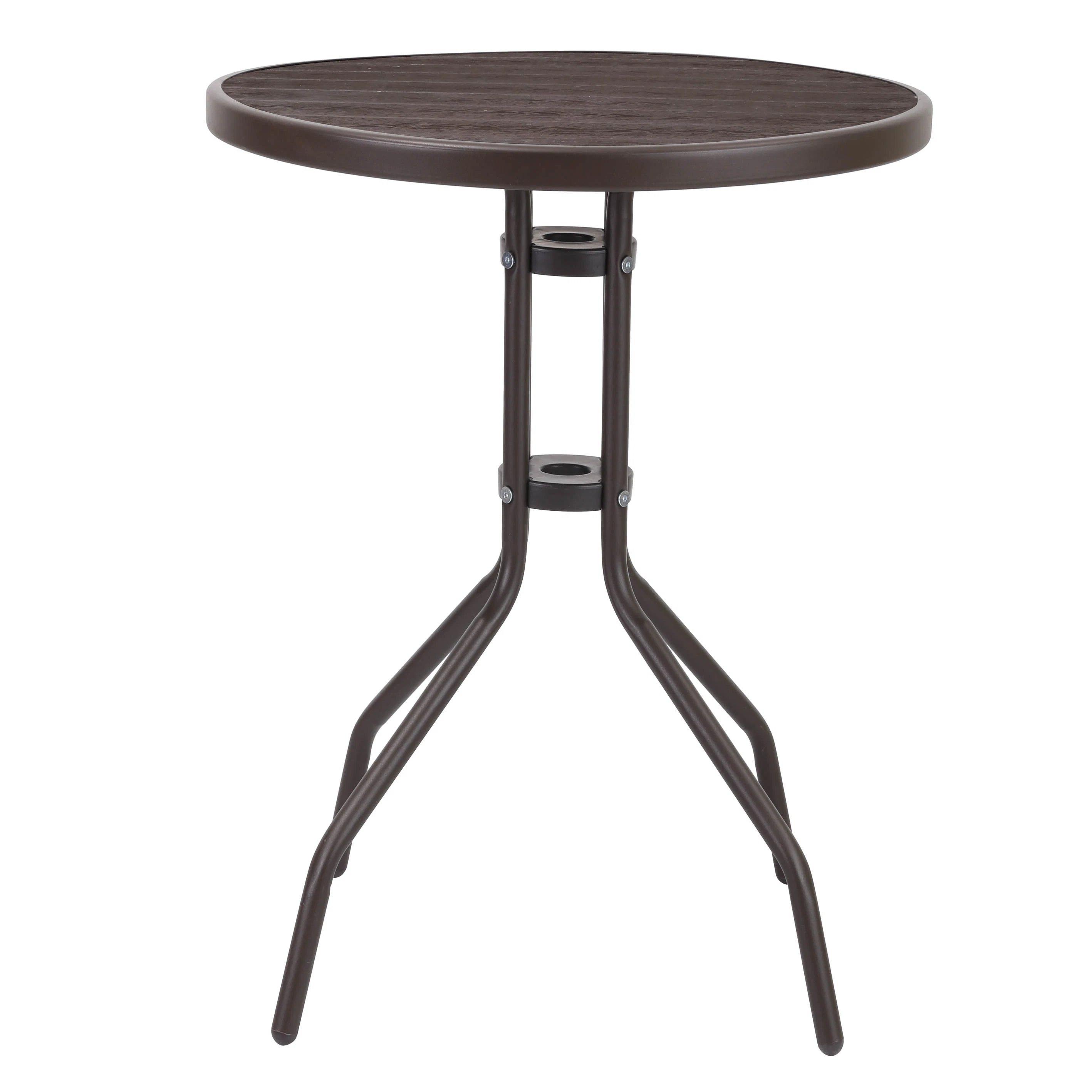 Wholesale Cheap Plastic PP Round Folding Table with Woodgrain Design for Balcony