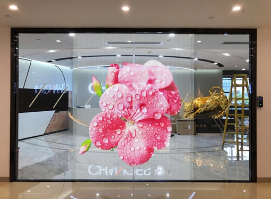 P3.97 Cutting-Edge 3D Window Glass Wholesale Advertising Board Transparent LED Indoor/Outdoor Video Wall Screen Display