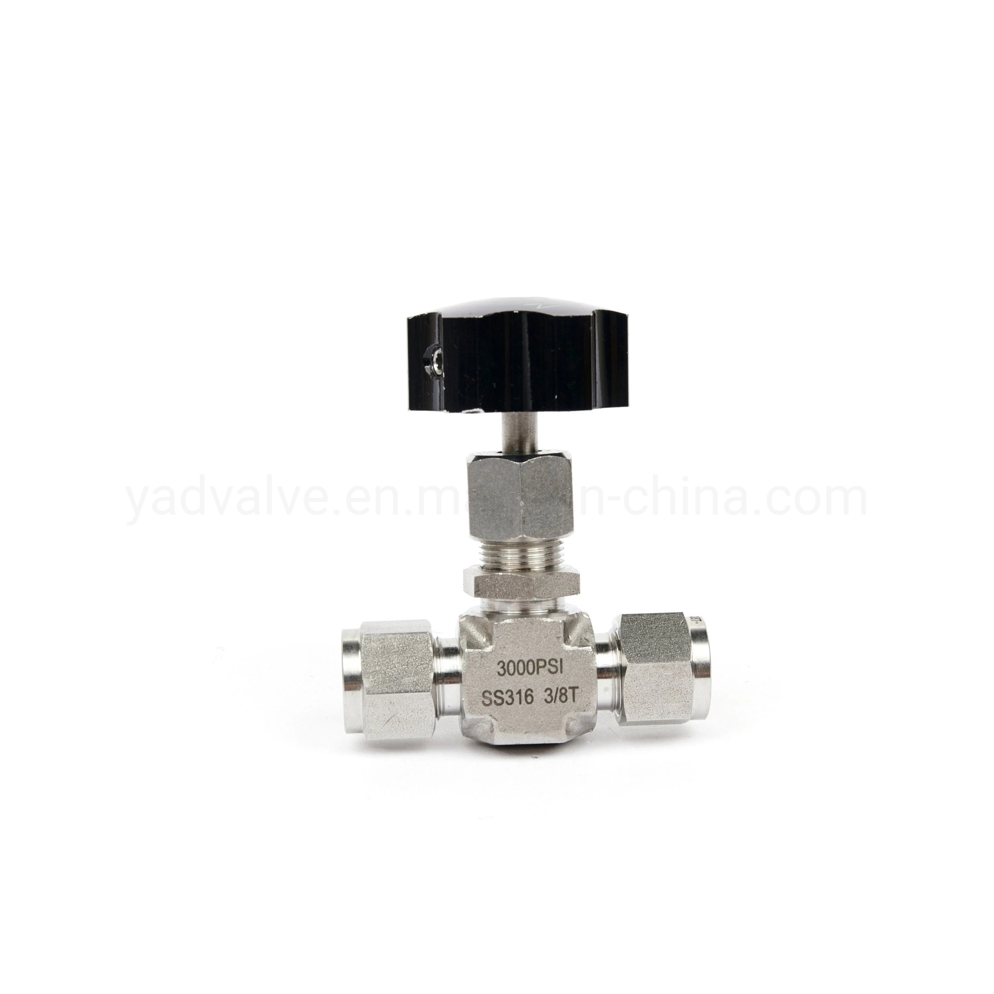 Stainless Steel Instrument 3000psi Straight Ferrule Type Compression Needle Valve for Water