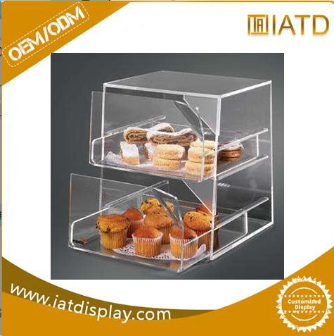 Low Price Best-Selling 4 Tier Clear Acrylic Bakery Display Case Airtight