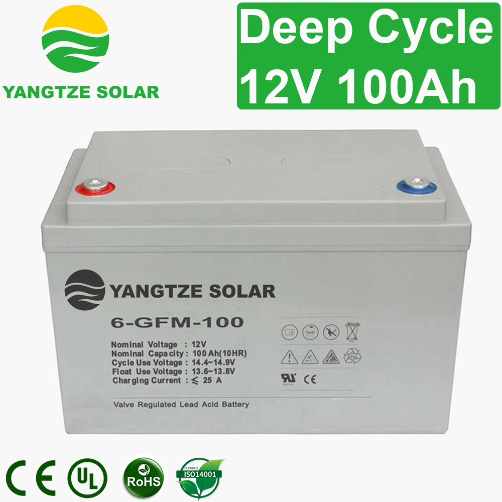 Yangtze Free Maintenance VRLA AGM 12V 100ah Storage Battery Pack for Solar UPS and Telecom