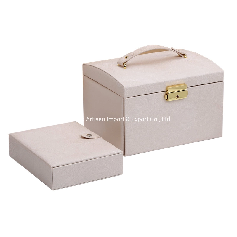 Black Nude Pink Side Drawer Luxury Eco-Friendly PU Jewelry Box