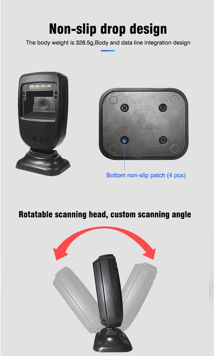 Hands Free USB QR Payment 1D/2D Windows Barcode Reader Scanner Box (HS-7308D)