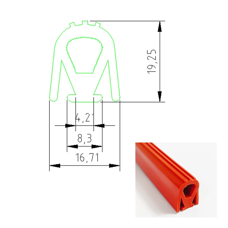 Porta de armazenamento flexível a frio resistente a temperaturas anti-deformação preta resistente a frio Tira de proteção em silicone em forma de U