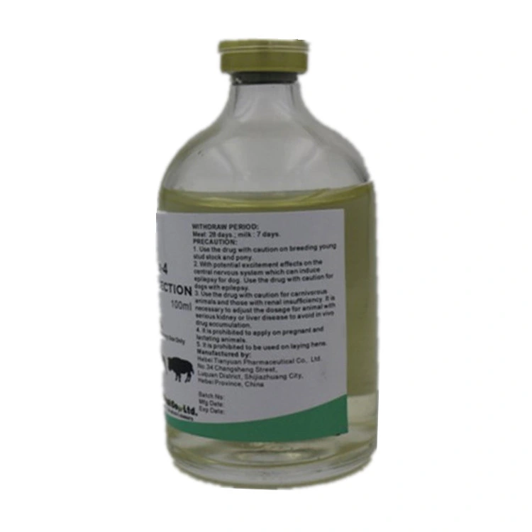 La Medicina Veterinaria de inyección de la ofloxacina 50ML 100ml para el animal antialérgico Anti-Inflammatory Agentes de la medicina veterinaria para los bovinos terneros ovejas cabras