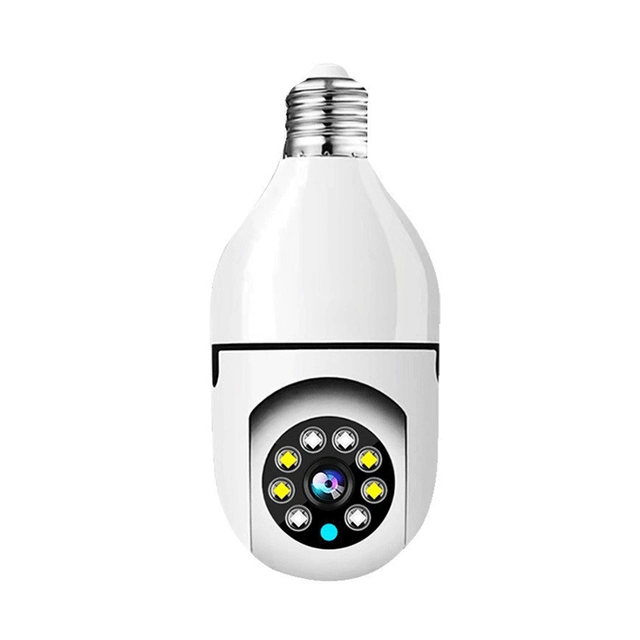 5g Bulb Surveillance Camera Night Vision Full Color Automatic Human Tracking Zoom Indoor Security Monitor WiFi Camera