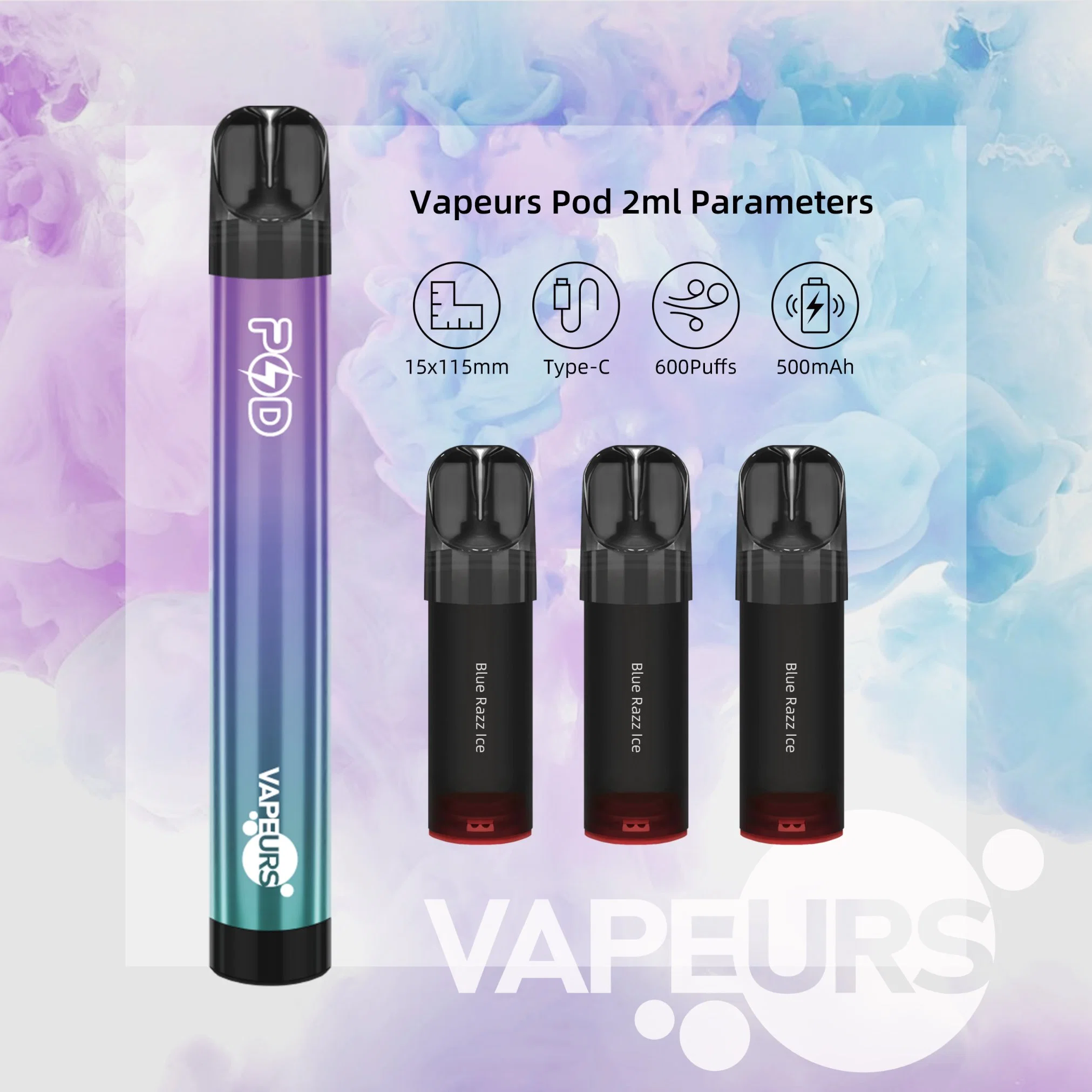 Factory Direct Replacement Vapeurs Pod Disposable/Chargeable vape Cartridge Popular with Southeast Asia Customers