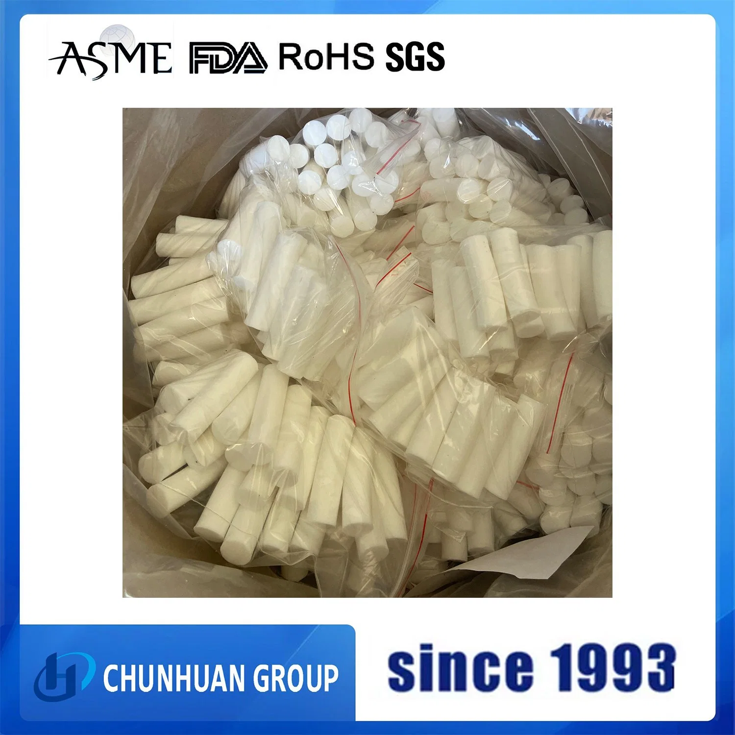 Customized Size PTFE Expanded Plastic Rope Solid Core Sealing Strip