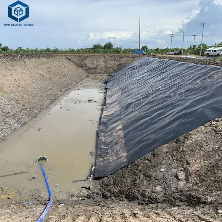 Plástico HDPE Pond Liner conchas de las aguas residuales Treament proyecto en Indonesia