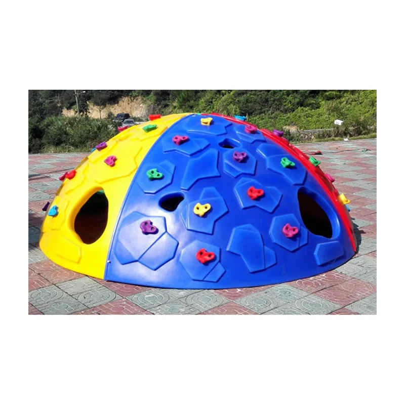 Indoor Outdoor Playground Equipment Plastic Climbing Wall with Slide Dome Toys