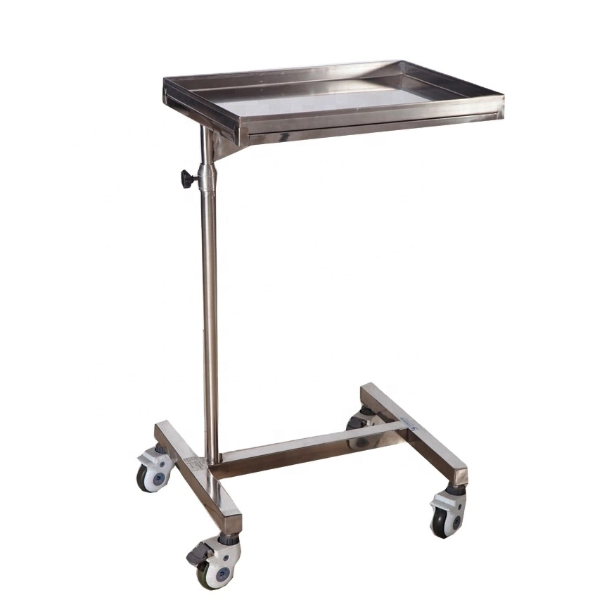 Hospital Mayo Table Mayo Trolley Medical Tray with Wheels Stainless Steel Hospital Furniture Trolley