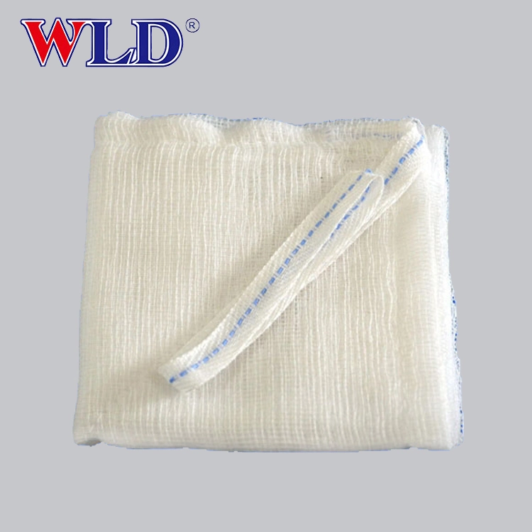 Gauze Lap Sponge with Blue of White Cotton Loop Medical Gauze Lap Sponge