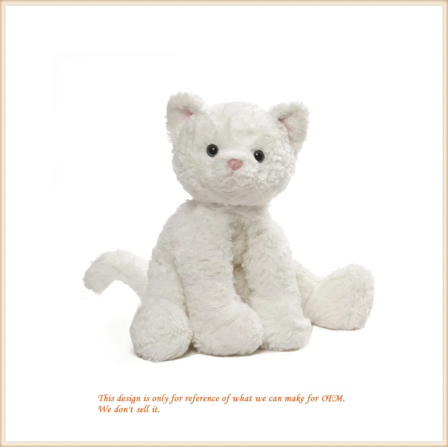 Cuddly White Standing Stuffed Toy/ Plush Cat Toy