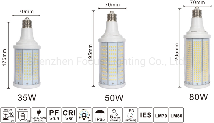 LED de vente chaude Ampoule HID 80W 70mm LED de remplacement lampe de feu de rattrapage pour l'HPS Lampes halogènes au sodium haute pression