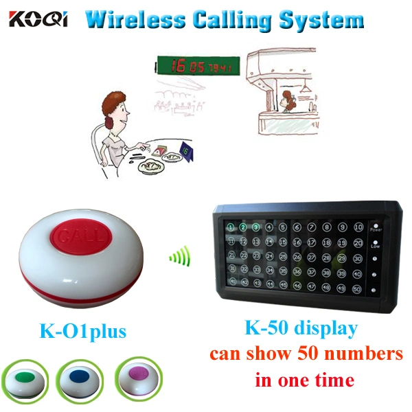 Wireless Button Calling System Fashion Nice Design Display Receiver