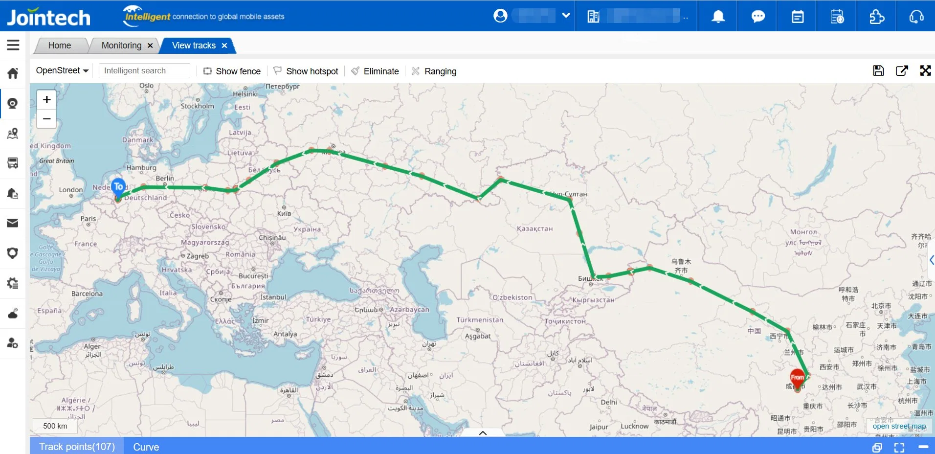 Jointech GPS Echtzeit-Tracking-Plattform Logistik Sicherheit Track Cargo Software