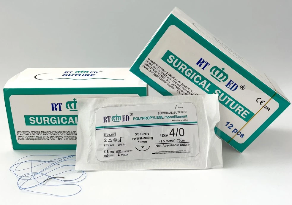 Surgical Sterile Non-Absorbable Polyester Surgical Suture USP2-8/0