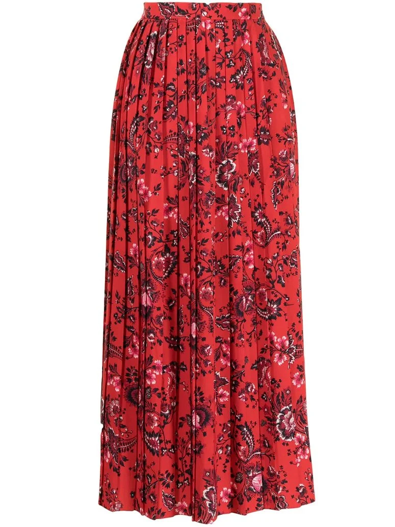 Wholesale/Supplier Fashion Floral-Print Pleated Summer Elegant Clothes Ladies Maxi Skirt