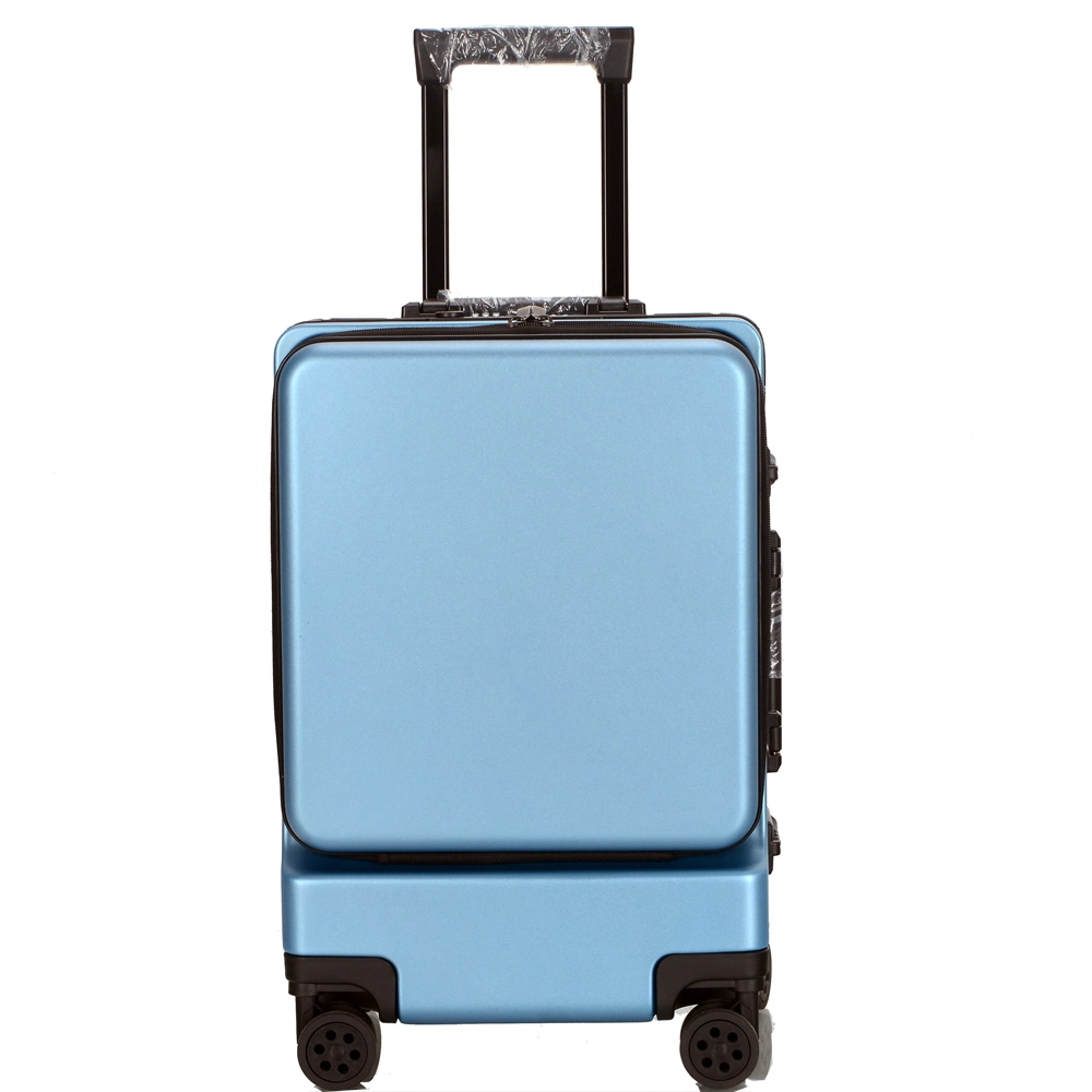 Front Opening Aluminum Frame Hard Luggage Laptop Pocket Cabin Size Zipless Suitcase 3 Pieces Set Travel Trolley Bag