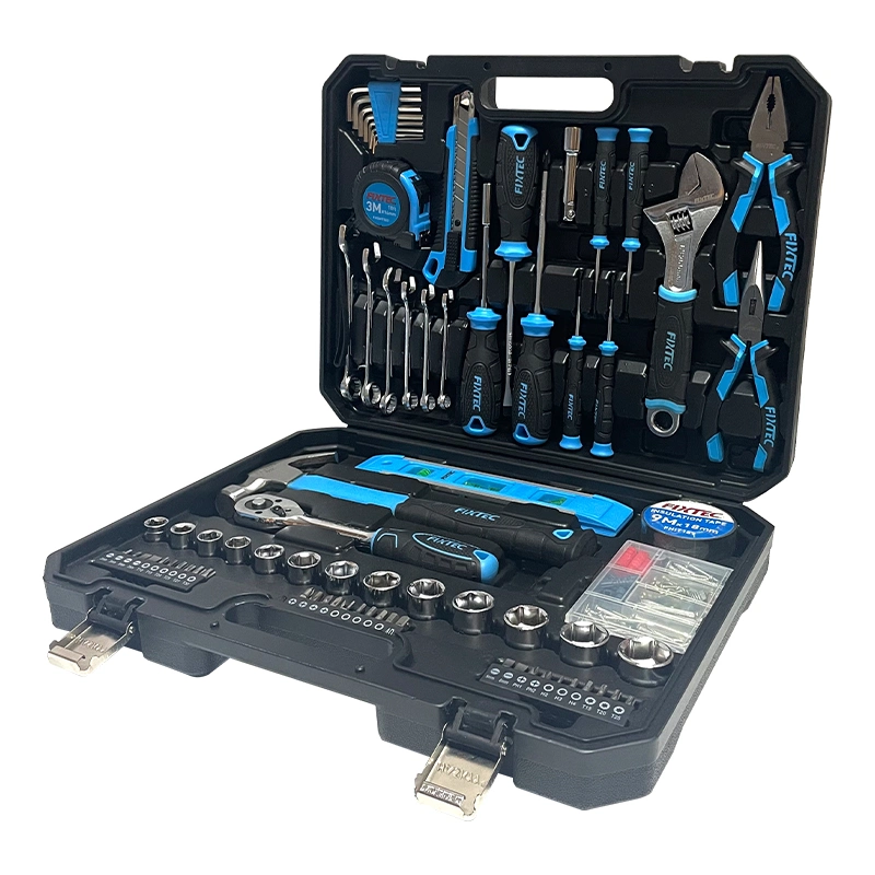 Fixtec 234PCS Haushalts-Handwerkzeug-Kit mit Kunststoff-Werkzeugkasten Lagerung Buchsenleiste