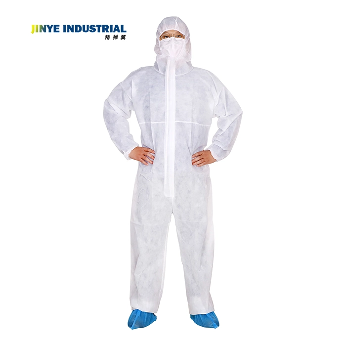 Coverall White Protective Non Woven PP Disposable Surgicalisolation Gown