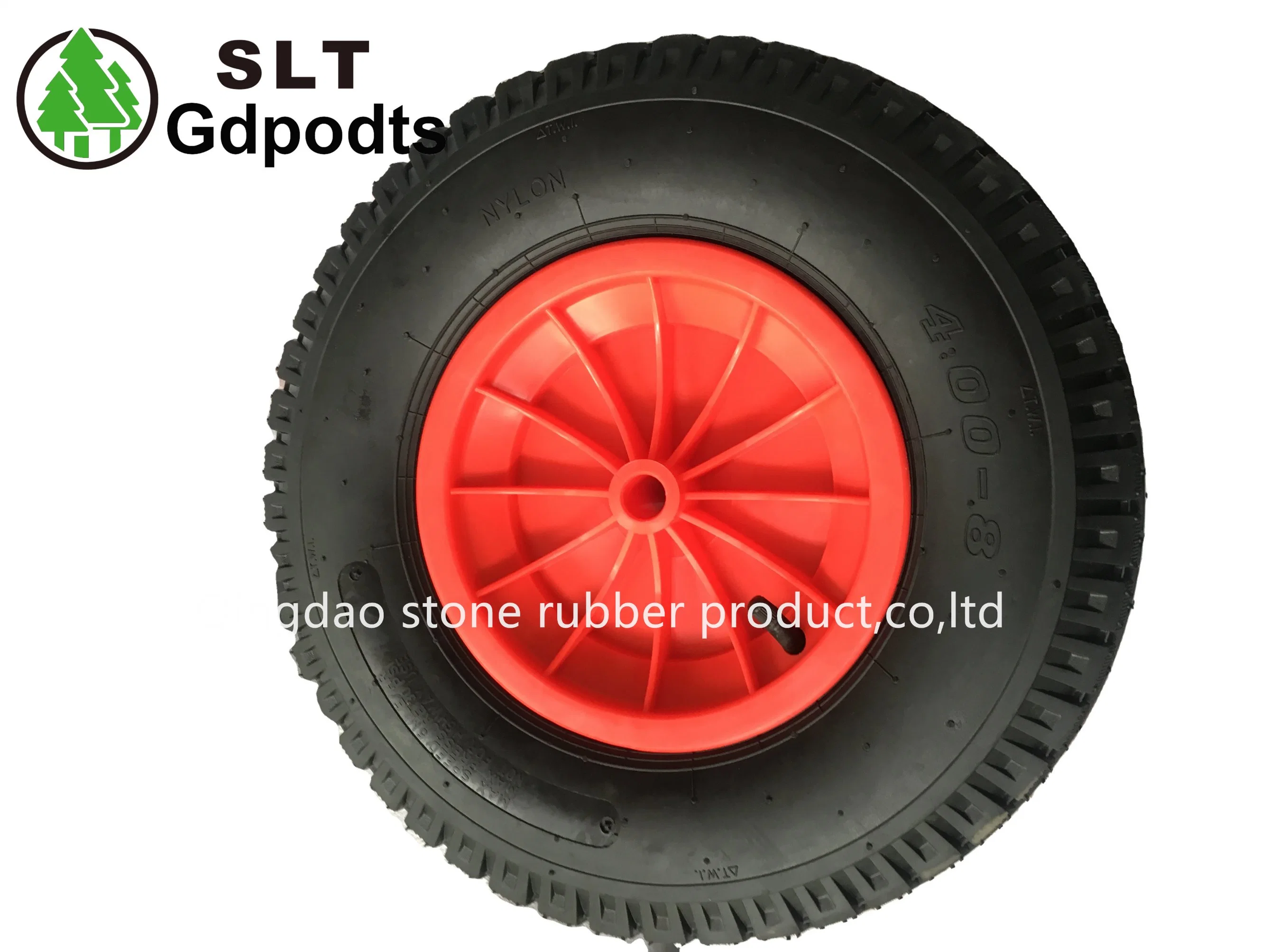 4.00-8 Pneumatic Rubber Wheel with Plastic Rim Plain Bore for Wheelbarrow