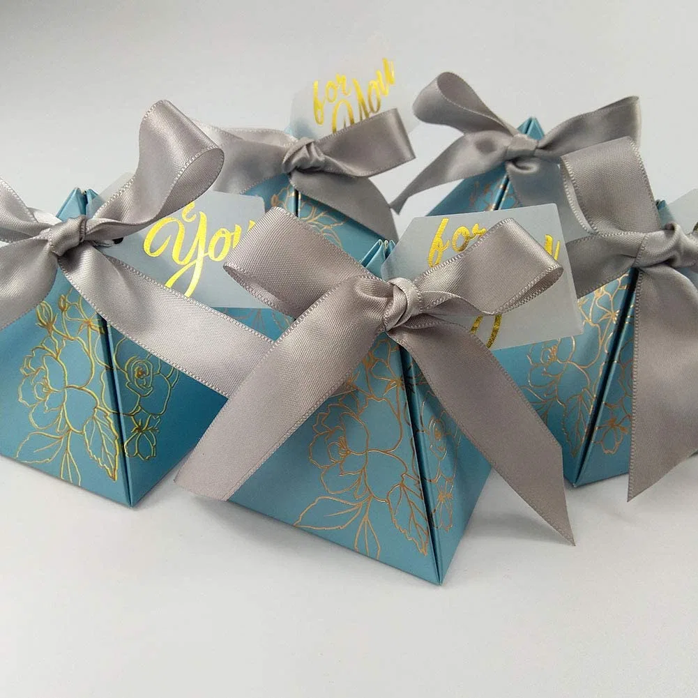 Lleno de caramelos de Azul Cuadro Giift Mayorista de lujo Embalaje de regalo Caja de tarjetas de papel