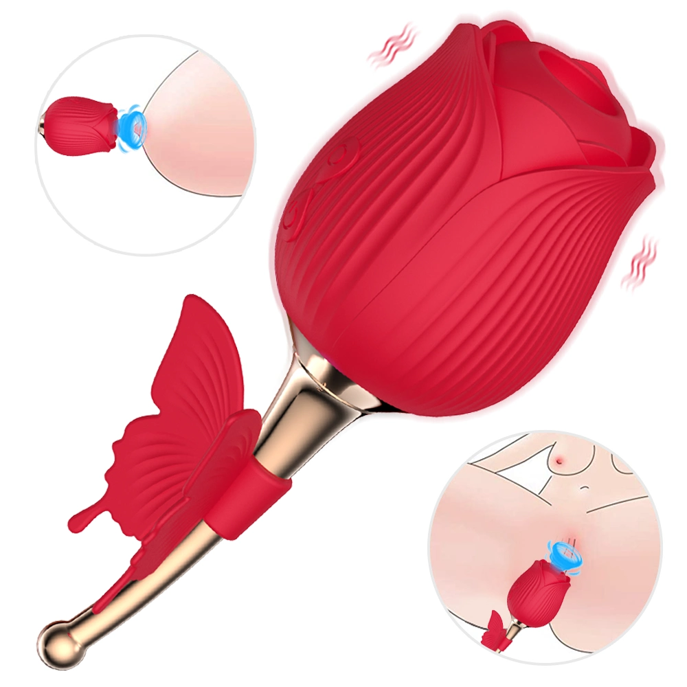10 Vibration Modes Breast Sucking Toy Red Rose Clitoral Sucking Vibrator Sex Toys for Women