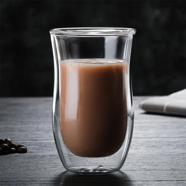Hot Selling 200ml 250ml Double Wall Borosilicate Glass Coffee Cup