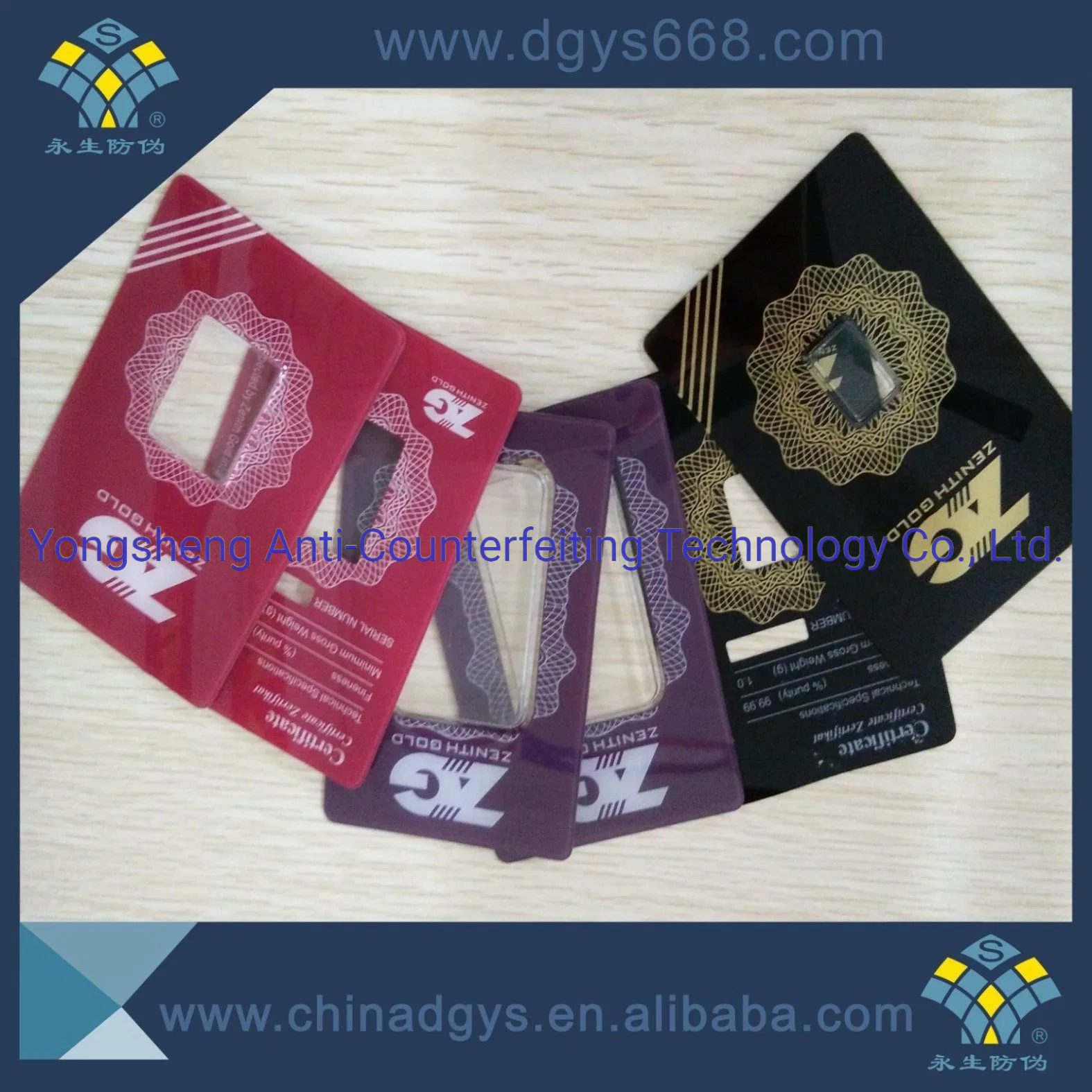 Gold Coin Bar Packaging High Security Tamper Evident Packaging Card