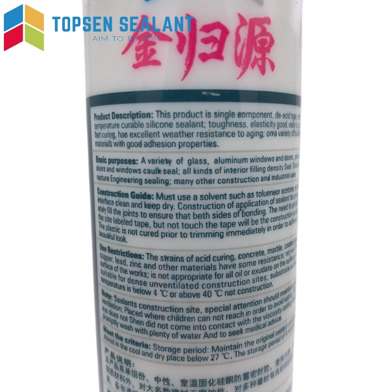 General Purpose High Viscosity RTV Gp Neutral Adhesive Silicone Sealant for Home Decoration