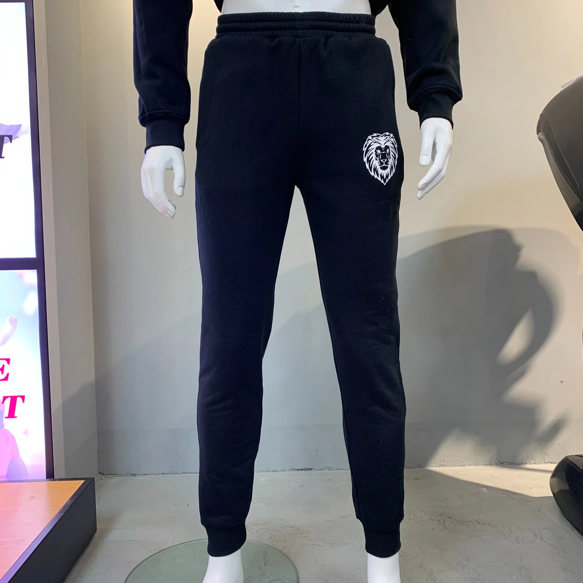 Directe Usine En Gros Noir Sweat Costume avec Logo Personnalisé Vêtements de Sport pour Hommes et Costume Décontracté Expédition Directe (V21-JOGGING-01 (1))