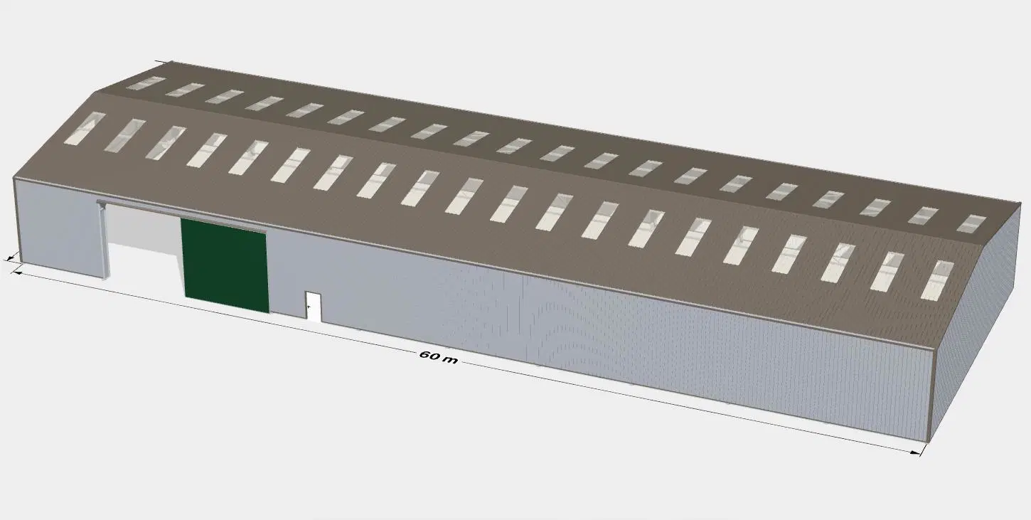 Estrutura de Aço leve Depósito de armazenagem pré-fabricado em Aço metálico