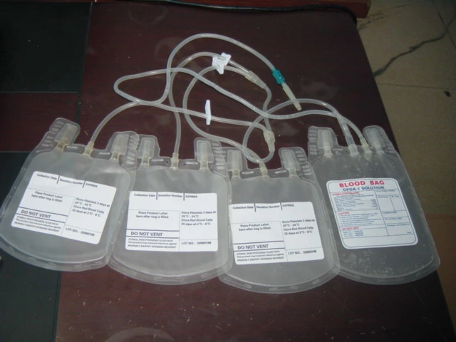 Disposable Double Blood Bag for Medical Use (Tubular Film)