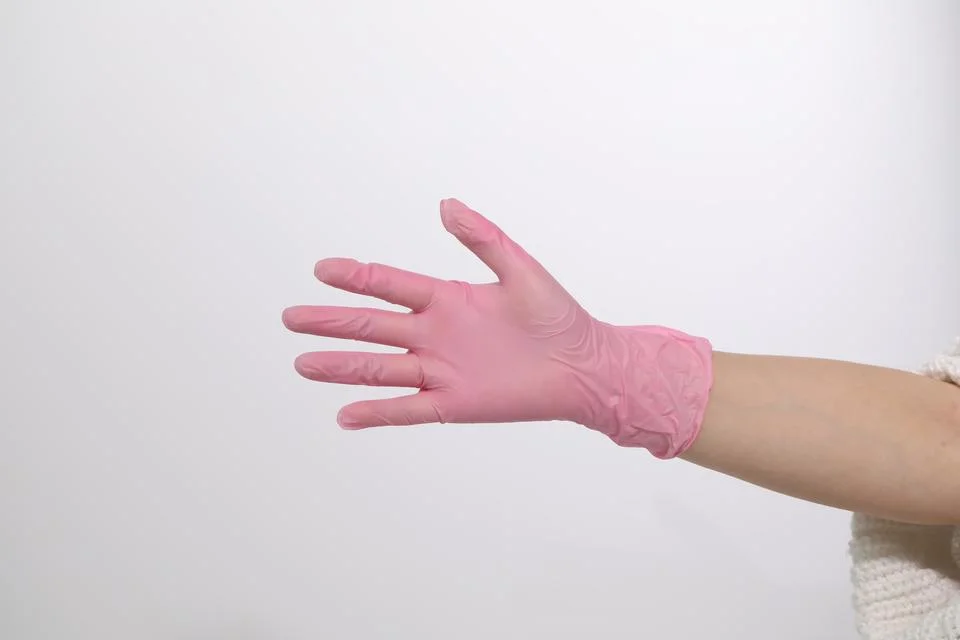 Gants médicaux en nitrile texture doigts Grip imperméable sans poudre latex bleu