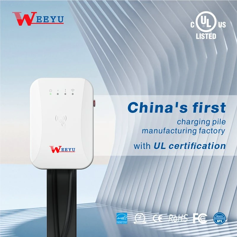 Weeyu 7kw 10kw Type1 UL Listed EV Charging Station for Electric Vehicle with FCC cULus Certificate SAE J1772 Wallbox EV Charging Station