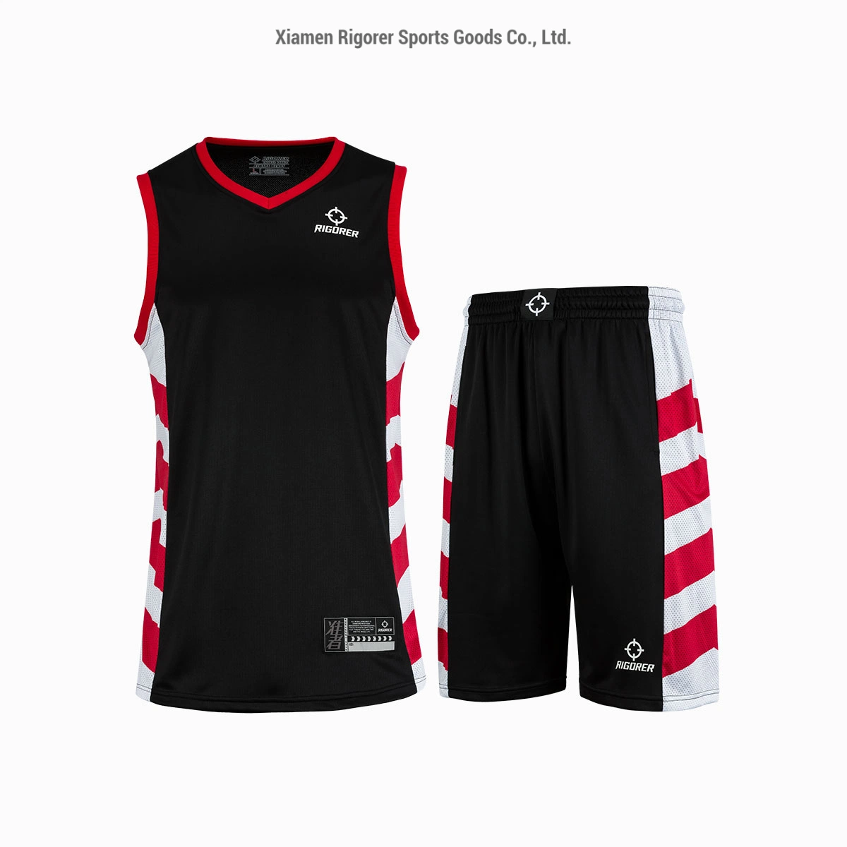 Rigorer Low MOQ High quality/High cost performance  Basketball Sports Running Printed Jerseys with SGS BV Intertek Report