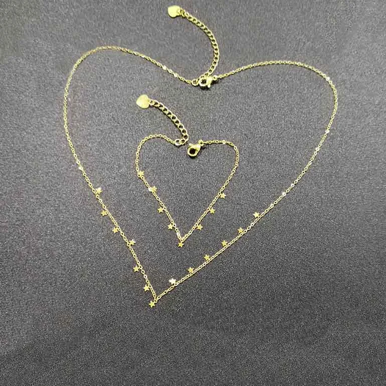 Manufacturer High quality/High cost performance  Fashion Jewelry Custom Waterproof Non Fade 14K 18K Gold Star Pendant Bracelet Jewelry New Arrivals Wholesale/Supplier