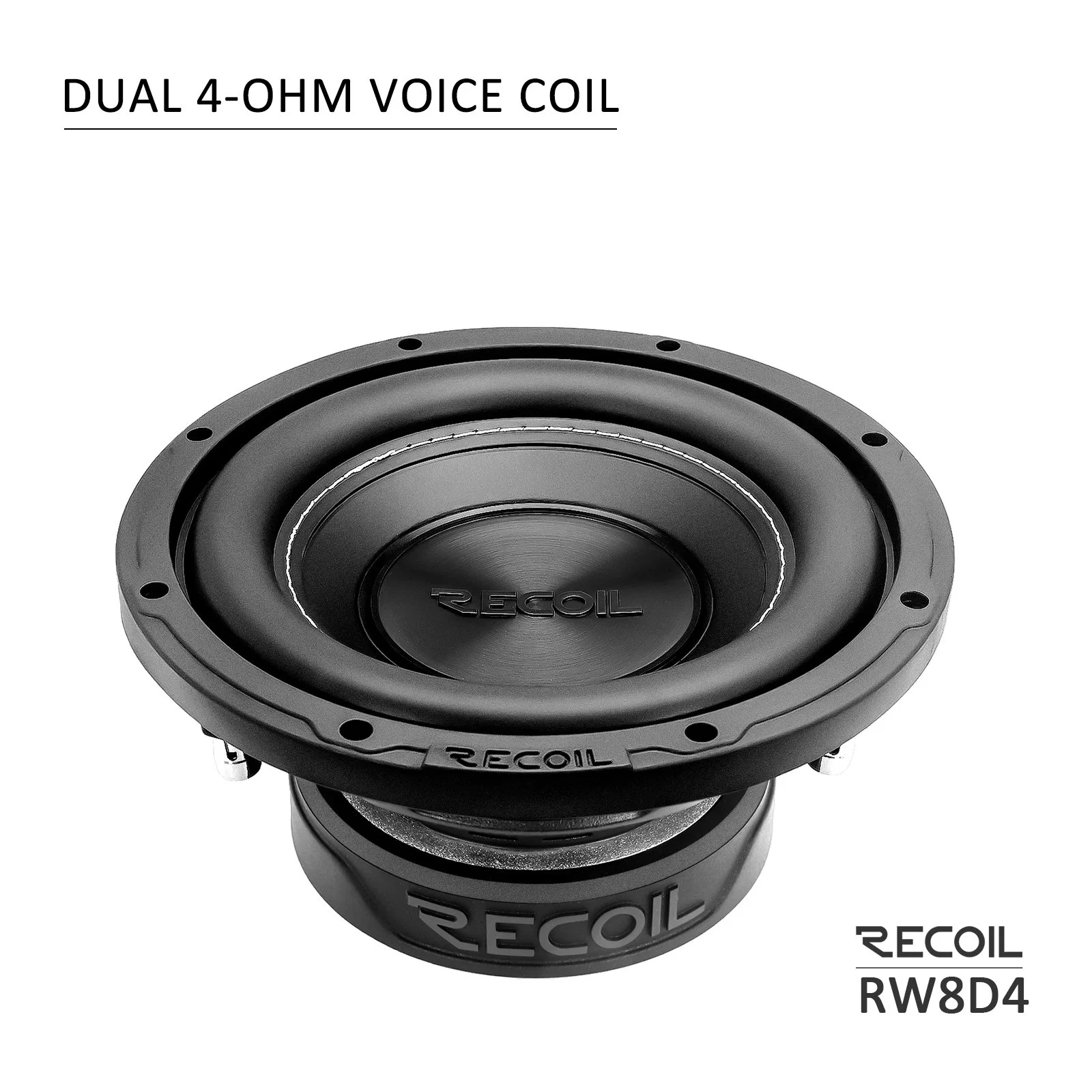 RW8d4 Echo Series 8 Inch 400 Watts Power Dual 4 Ohm Voice Coil, Car Subwoofer