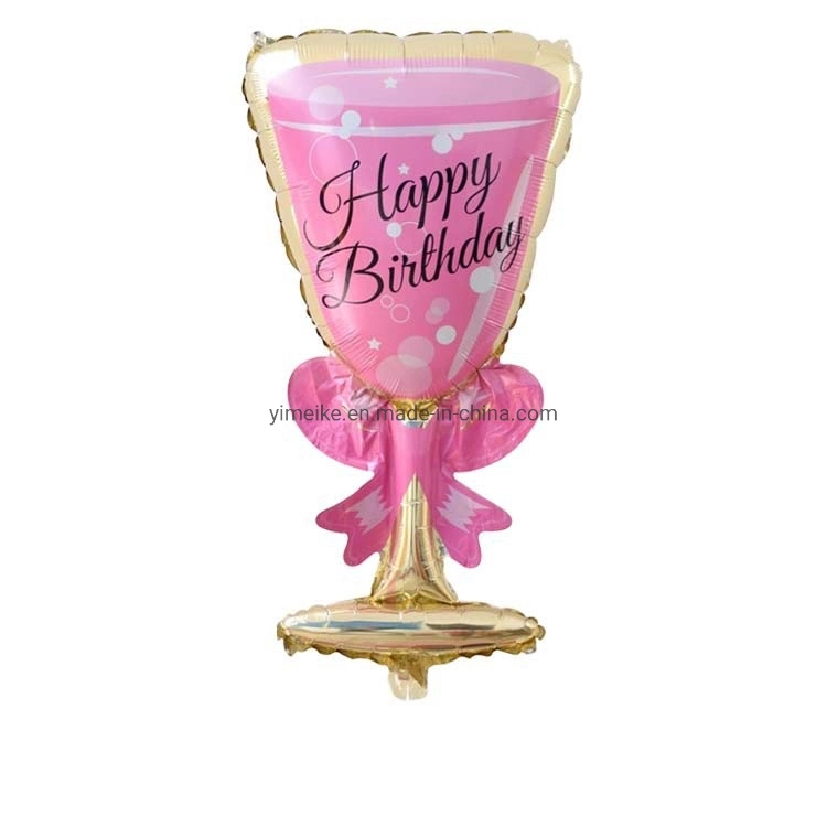 Champagne Glass Birthday Party Bottle Goblet Shaped Aluminum Film Decoration Balloon